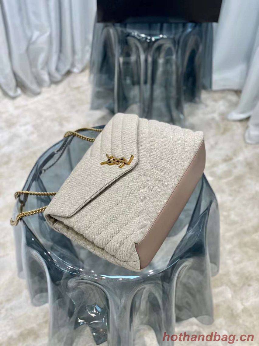 Yves Saint Laurent LOULOU SMALL IN QUILTED Y LINEN Y587216 Yves Saint Laurent LOULOU SMALL IN QUILTED Y LINEN Y587216