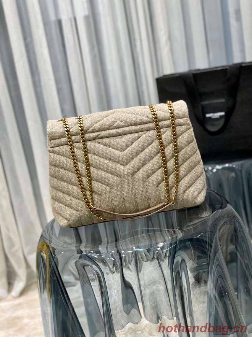 Yves Saint Laurent LOULOU SMALL IN QUILTED Y LINEN Y587216 Yves Saint Laurent LOULOU SMALL IN QUILTED Y LINEN Y587216