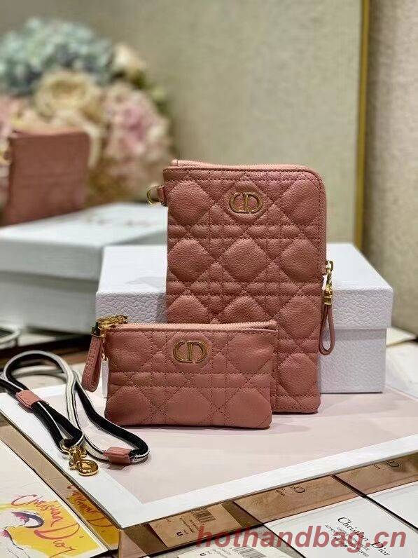DIOR CARO MULTIFUNCTIONAL POUCH Deep Nude Supple Cannage Calfskin S5036U DIOR CARO MULTIFUNCTIONAL POUCH Deep Nude Supple Cannage Calfskin S5036U