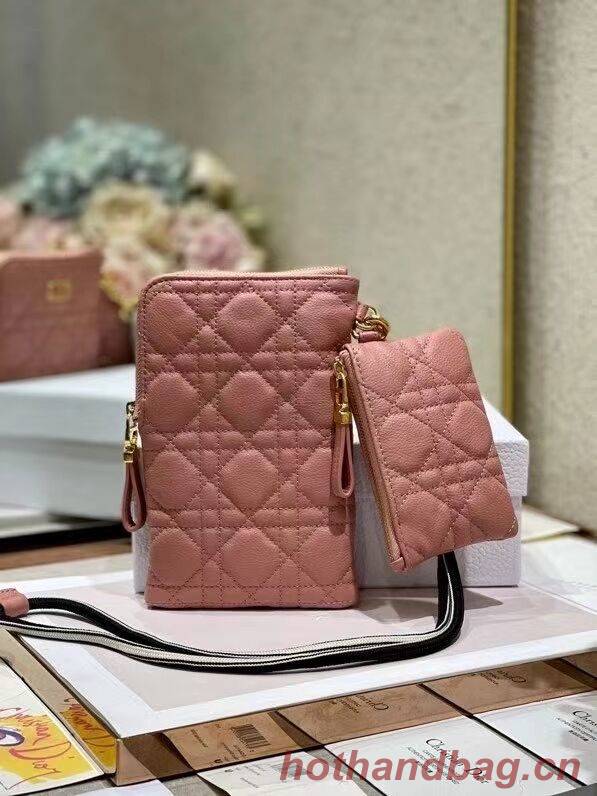 DIOR CARO MULTIFUNCTIONAL POUCH Deep Nude Supple Cannage Calfskin S5036U DIOR CARO MULTIFUNCTIONAL POUCH Deep Nude Supple Cannage Calfskin S5036U