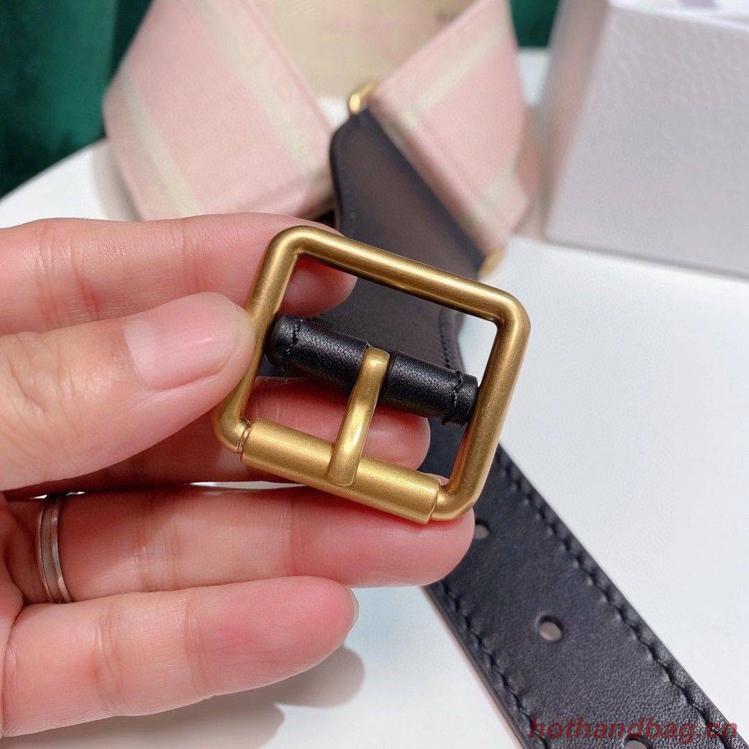 Dior Belt 65 mm Embroidered Canvas M929 Pink & Cream Dior Belt 65 mm Embroidered Canvas M929 Pink & Cream