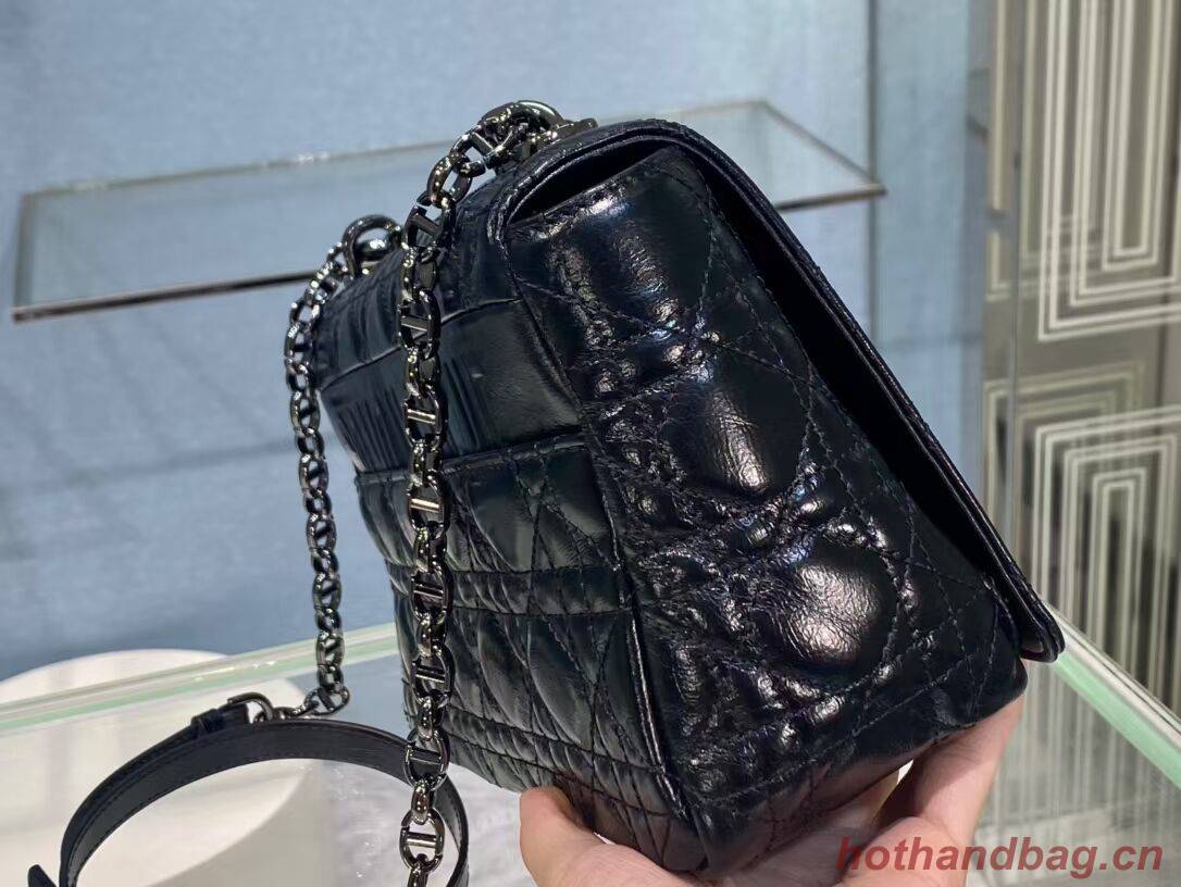 MEDIUM DIOR CARO BAG Imported wax skin M9242 black MEDIUM DIOR CARO BAG Imported wax skin M9242 black