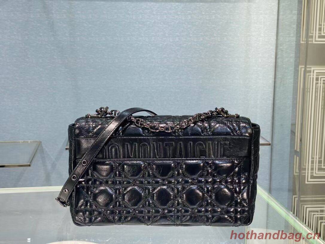 MEDIUM DIOR CARO BAG Imported wax skin M9242 black MEDIUM DIOR CARO BAG Imported wax skin M9242 black