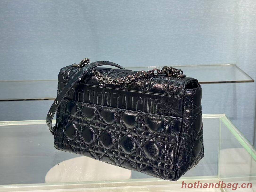 MEDIUM DIOR CARO BAG Imported wax skin M9242 black MEDIUM DIOR CARO BAG Imported wax skin M9242 black
