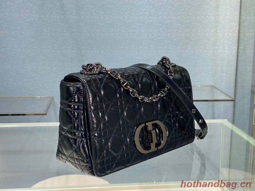 MEDIUM DIOR CARO BAG Imported wax skin M9242 black MEDIUM DIOR CARO BAG Imported wax skin M9242 black
