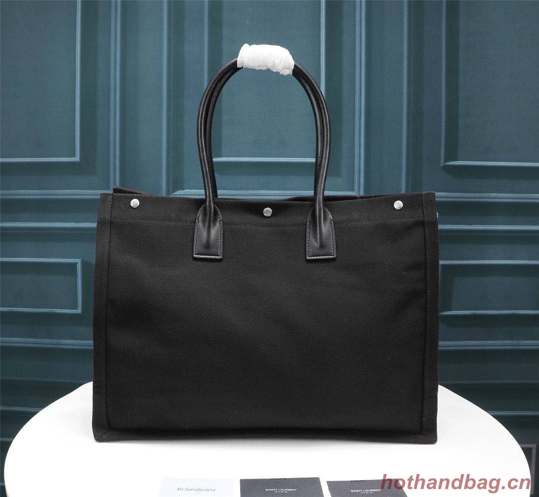 Yves Saint Laurent Rive Gauche Tote Shopping Bag 59929 Black Yves Saint Laurent Rive Gauche Tote Shopping Bag 59929 Black
