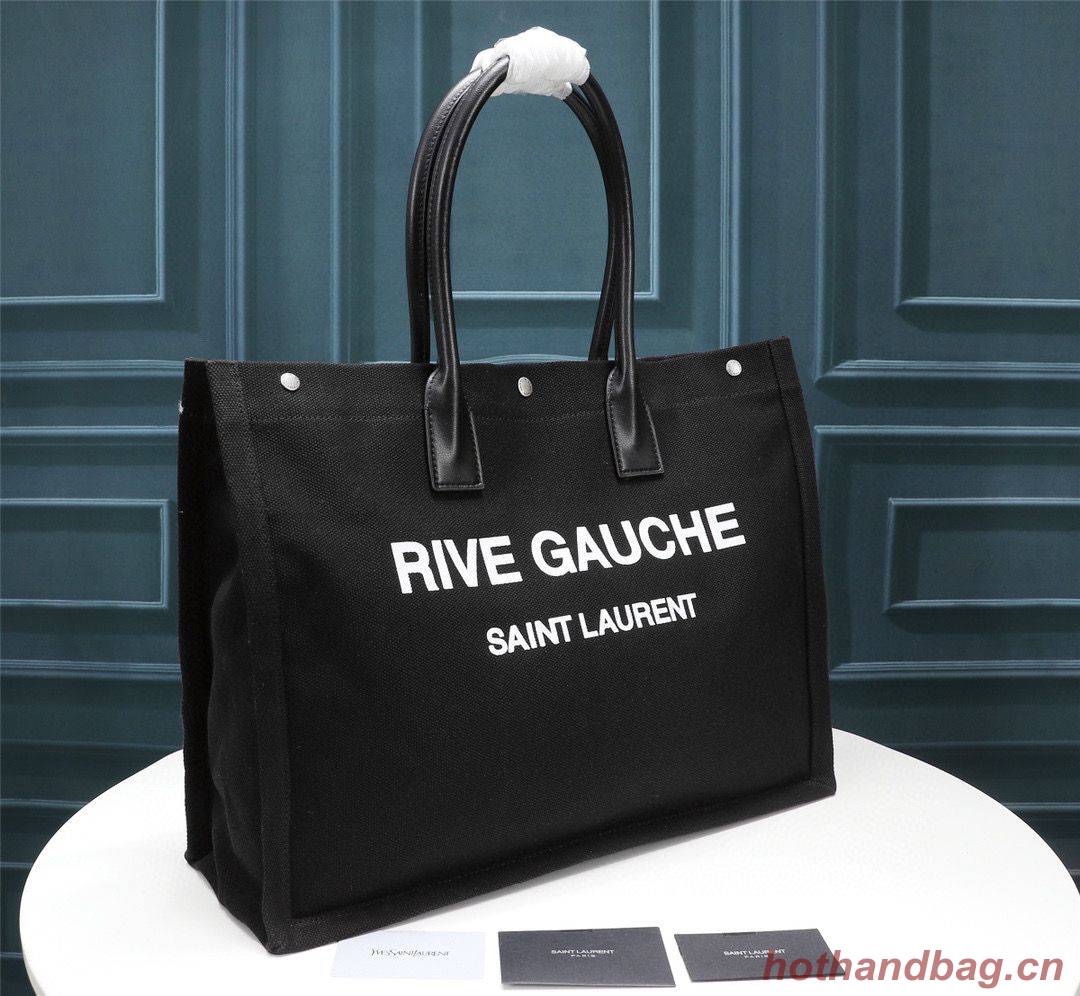Yves Saint Laurent Rive Gauche Tote Shopping Bag 59929 Black Yves Saint Laurent Rive Gauche Tote Shopping Bag 59929 Black