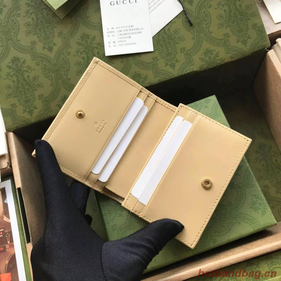 Gucci GG Marmont card case Original Leather 466488 Cream Gucci GG Marmont card case Original Leather 466488 Cream