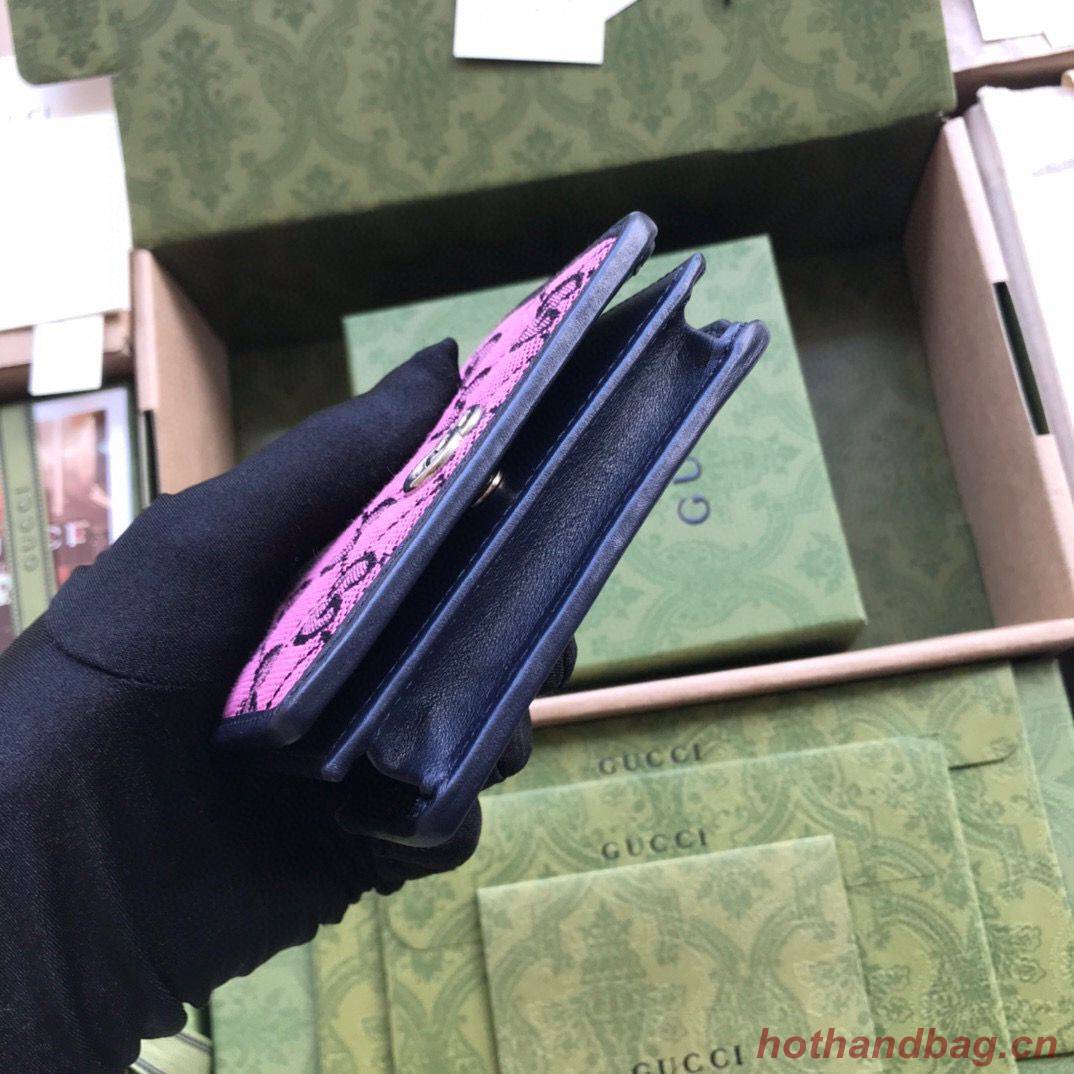 Gucci GG Marmont card case canvas 466492 Pink Gucci GG Marmont card case canvas 466492 Pink