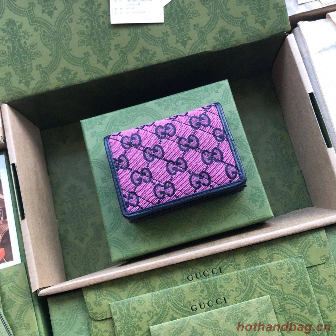 Gucci GG Marmont card case canvas 466492 Pink Gucci GG Marmont card case canvas 466492 Pink