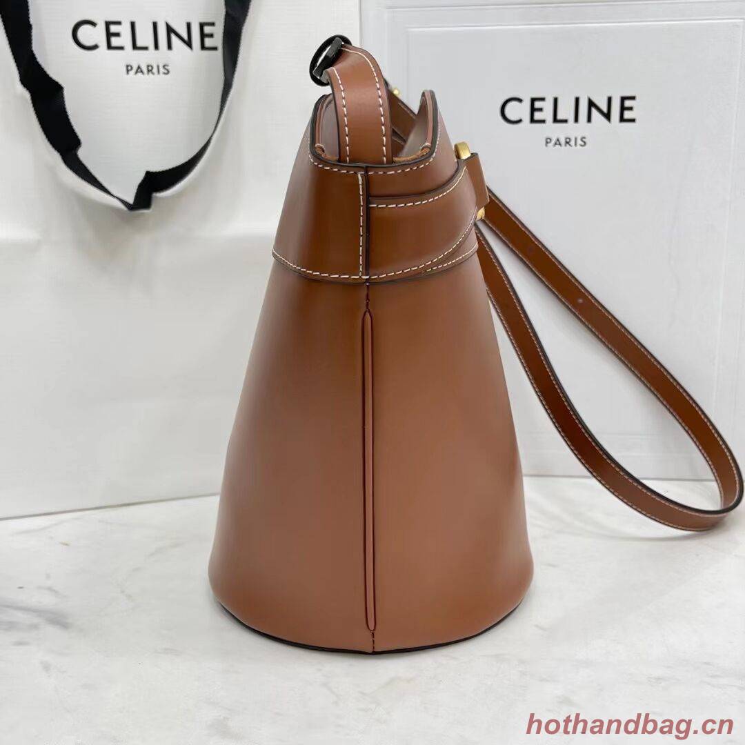 Celine BUCKET BAG IN SHINY CALFSKIN CR92072 brown Celine BUCKET BAG IN SHINY CALFSKIN CR92072 brown