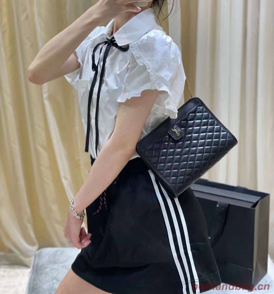 Yves Saint Laurent VICTOIRE BABY CLUTCH IN LEATHER Y357361 black Yves Saint Laurent VICTOIRE BABY CLUTCH IN LEATHER Y357361 black