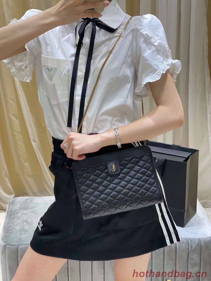 Yves Saint Laurent VICTOIRE BABY CLUTCH IN LEATHER Y357361 black Yves Saint Laurent VICTOIRE BABY CLUTCH IN LEATHER Y357361 black