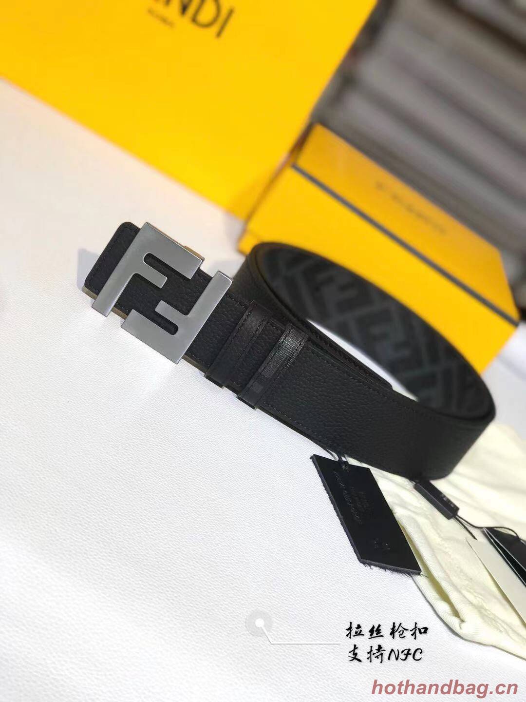 Fendi Leather Belt F2370 Black Fendi Leather Belt F2370 Black