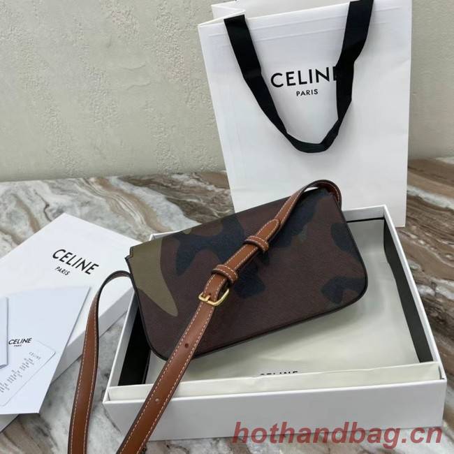 Celine TRIOMPHE SHOULDER BAG IN TRIOMPHE CANVAS AND CALFSKIN 194143 