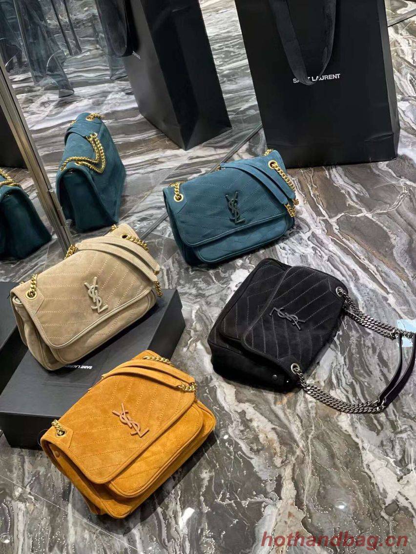 Yves Saint Laurent ENVELOPE MEDIUM BAG IN QUILTED SUEDE Y498004 blue Yves Saint Laurent ENVELOPE MEDIUM BAG IN QUILTED SUEDE Y498004 blue