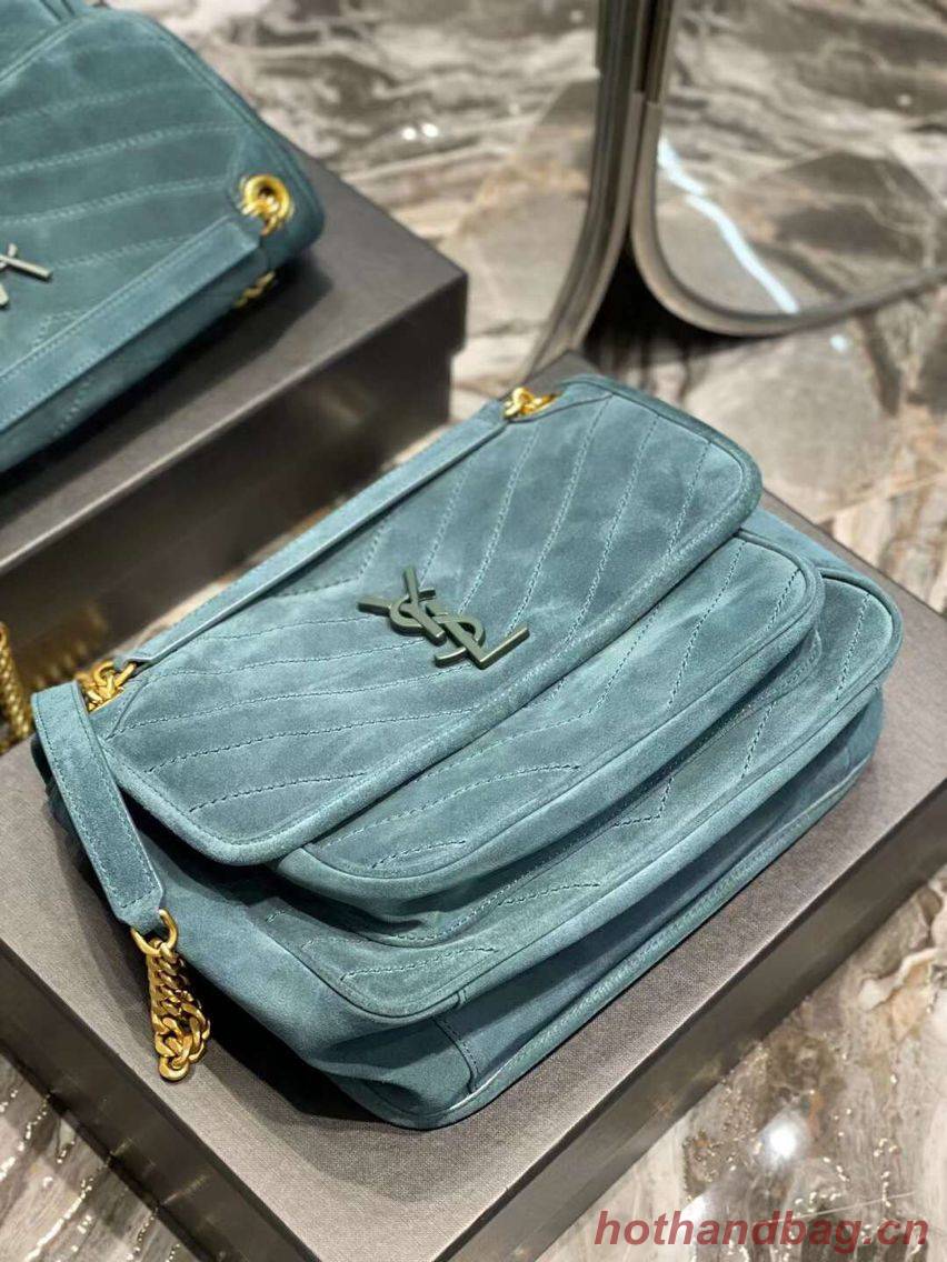 Yves Saint Laurent ENVELOPE MEDIUM BAG IN QUILTED SUEDE Y498004 blue Yves Saint Laurent ENVELOPE MEDIUM BAG IN QUILTED SUEDE Y498004 blue