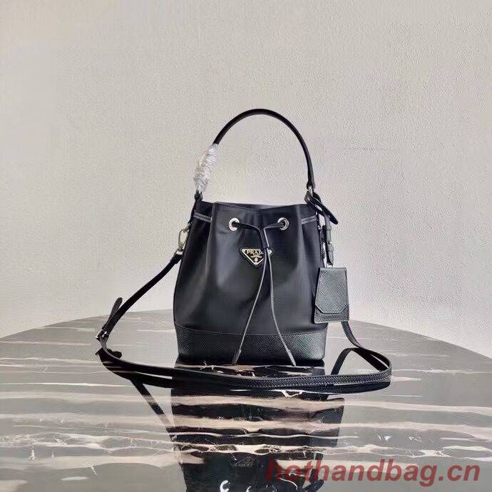 Prada Saffiano leather mini shoulder bag 1AE055 black Prada Saffiano leather mini shoulder bag 1AE055 black