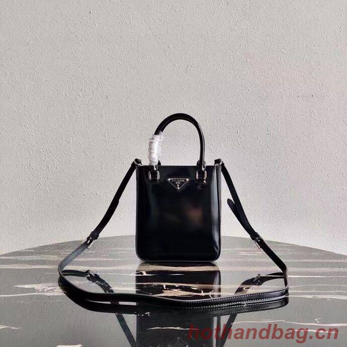 Prada Small brushed leather tote 1AD331 black Prada Small brushed leather tote 1AD331 black