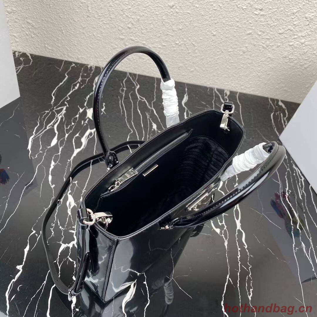 Prada brushed leather tote 1BA330 black Prada brushed leather tote 1BA330 black