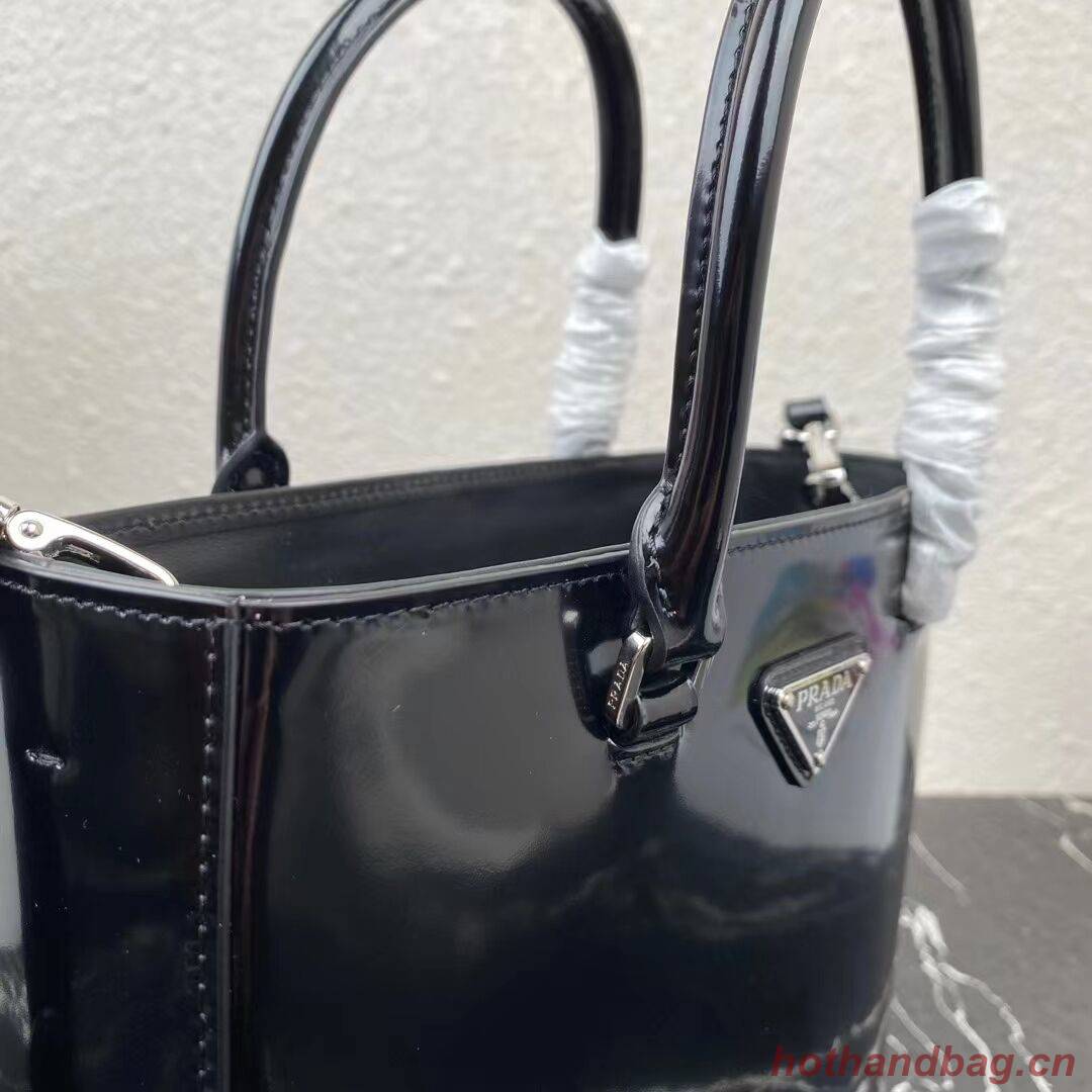 Prada brushed leather tote 1BA330 black Prada brushed leather tote 1BA330 black