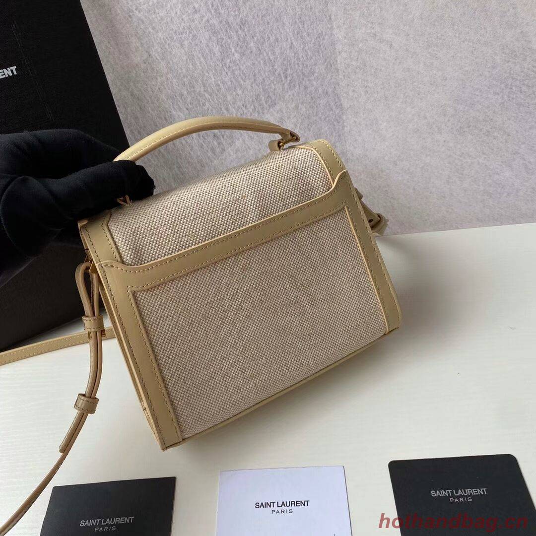 Yves Saint Laurent CASSANDRA SMALL TOP HANDLE IN BRAIDED TWEED Y622061-1 NATURAL BEIGE Yves Saint Laurent CASSANDRA SMALL TOP HANDLE IN BRAIDED TWEED Y622061-1 NATURAL BEIGE