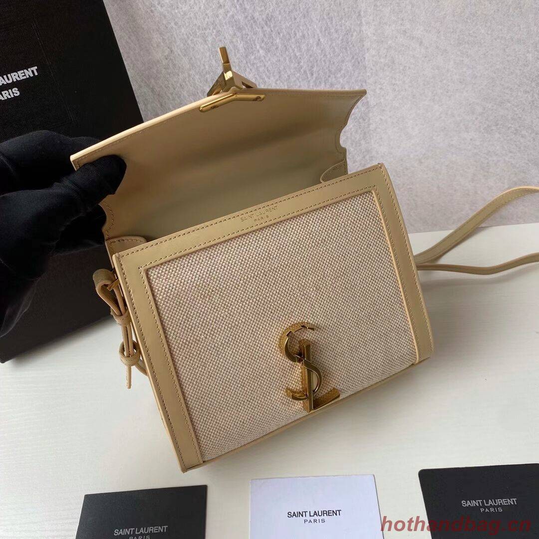 Yves Saint Laurent CASSANDRA SMALL TOP HANDLE IN BRAIDED TWEED Y622061-1 NATURAL BEIGE Yves Saint Laurent CASSANDRA SMALL TOP HANDLE IN BRAIDED TWEED Y622061-1 NATURAL BEIGE