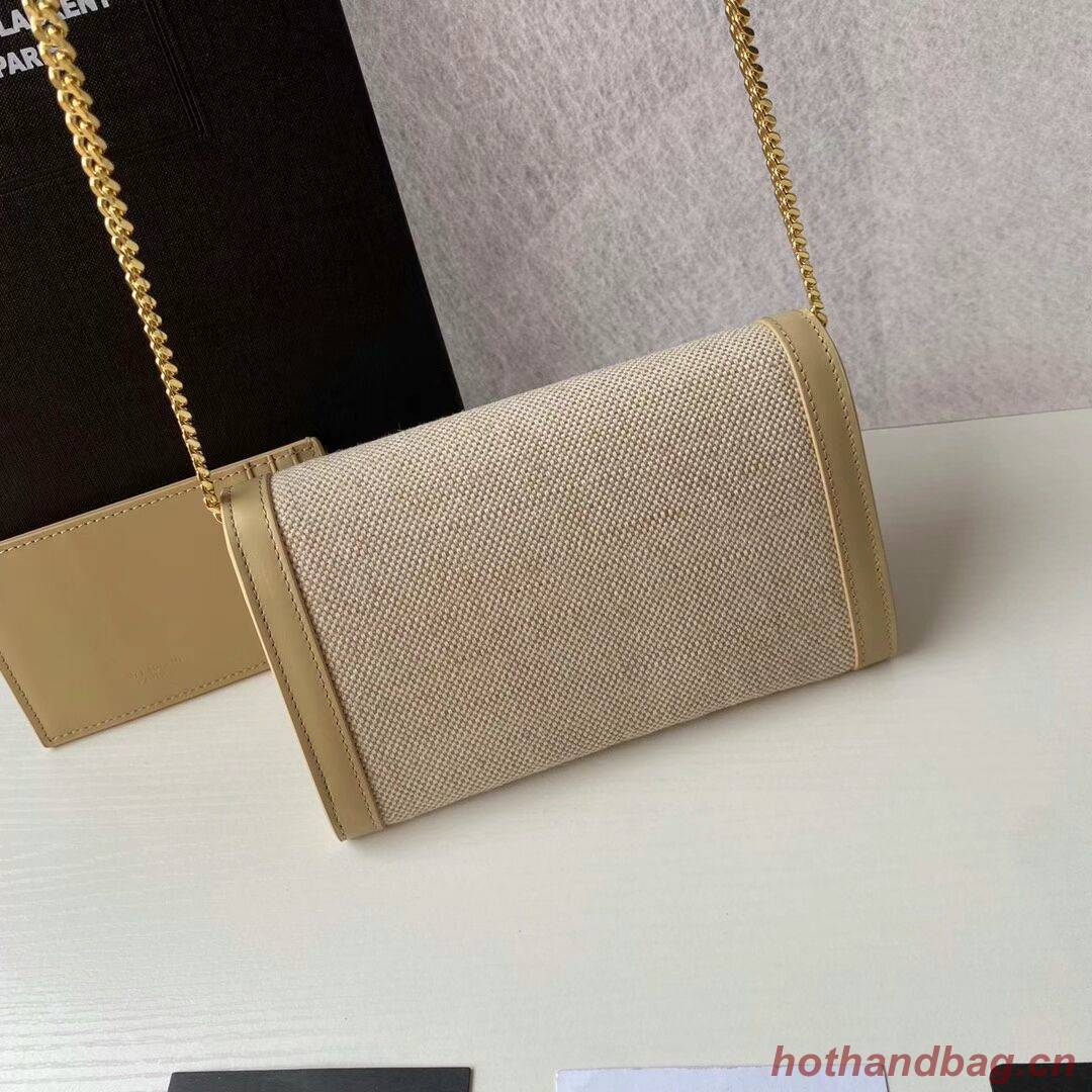 Yves Saint Laurent UPTOWN CHAIN WALLET IN MICRO RAFFIA Y622055 NATURAL BEIGE Yves Saint Laurent UPTOWN CHAIN WALLET IN MICRO RAFFIA Y622055 NATURAL BEIGE