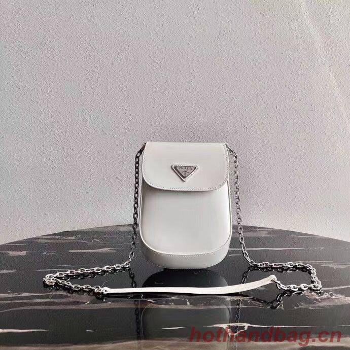 Prada Brushed leather mini-bag 1BH185 white Prada Brushed leather mini-bag 1BH185 white