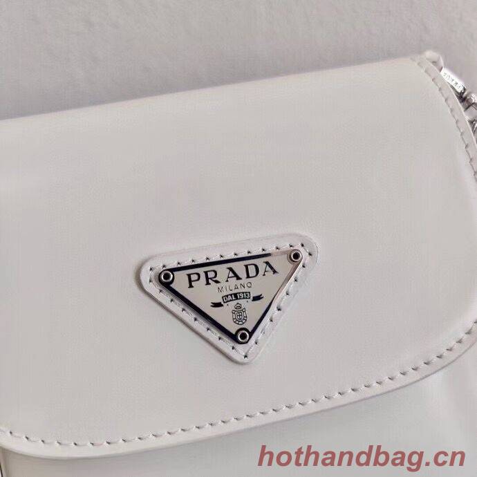 Prada Brushed leather mini-bag 1BH185 white Prada Brushed leather mini-bag 1BH185 white