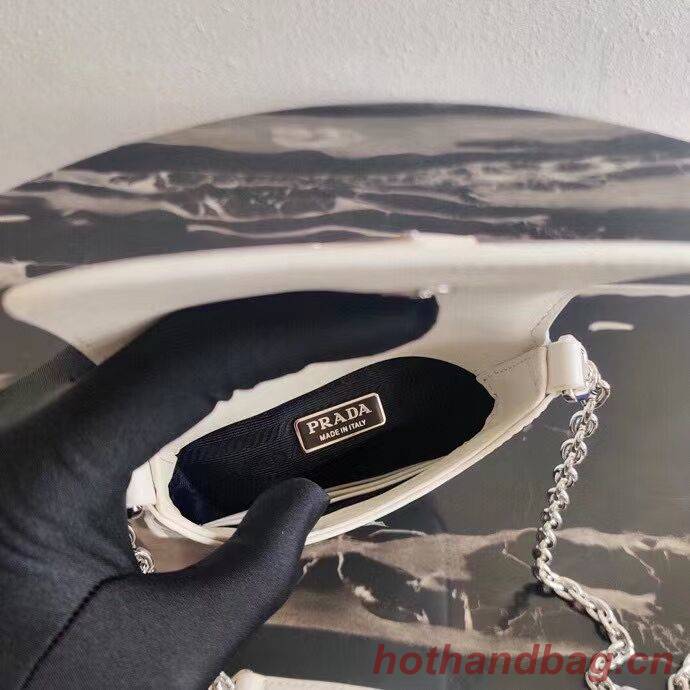 Prada Brushed leather mini-bag 1BH185 white Prada Brushed leather mini-bag 1BH185 white