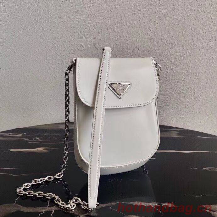 Prada Brushed leather mini-bag 1BH185 white Prada Brushed leather mini-bag 1BH185 white