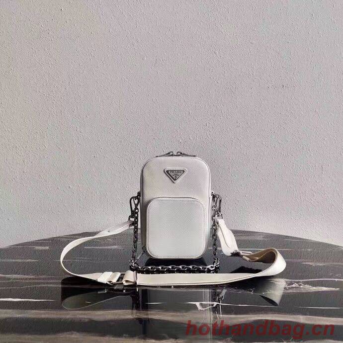 Prada Brushed leather shoulder bag 1BH183 white Prada Brushed leather shoulder bag 1BH183 white