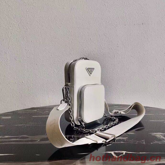 Prada Brushed leather shoulder bag 1BH183 white Prada Brushed leather shoulder bag 1BH183 white