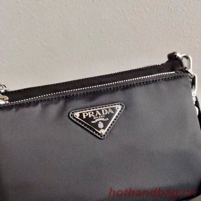 Prada Brushed leather small bag 2BH168 black Prada Brushed leather small bag 2BH168 black