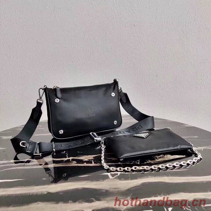 Prada Brushed leather small bag 2BH168 black Prada Brushed leather small bag 2BH168 black