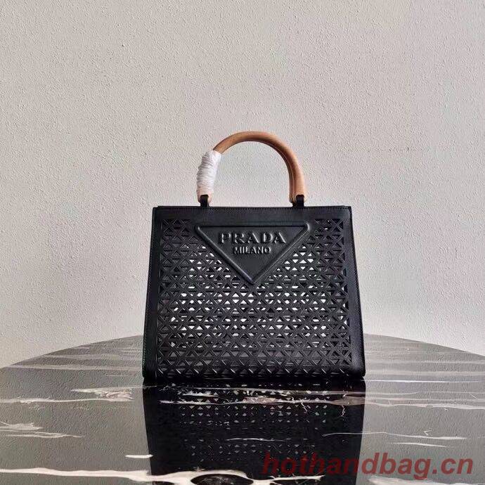 Prada leather tote bag 1AG405 black Prada leather tote bag 1AG405 black