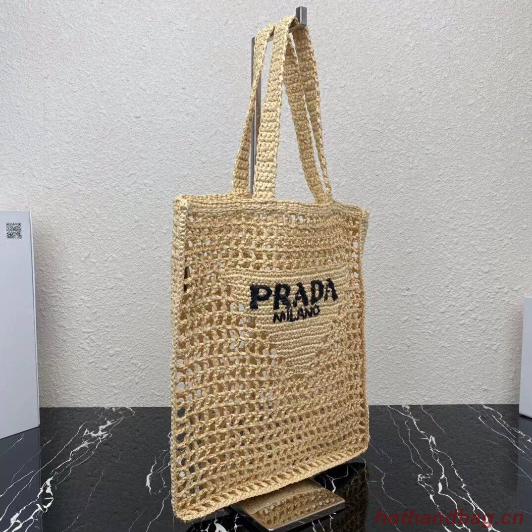 Prada Raffia tote bag 1CH393 Biscuits Prada Raffia tote bag 1CH393 Biscuits
