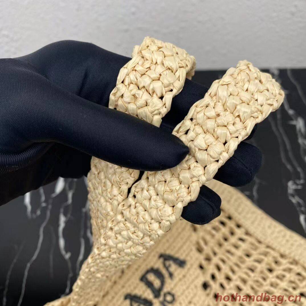 Prada Raffia tote bag 1CH393 Biscuits Prada Raffia tote bag 1CH393 Biscuits