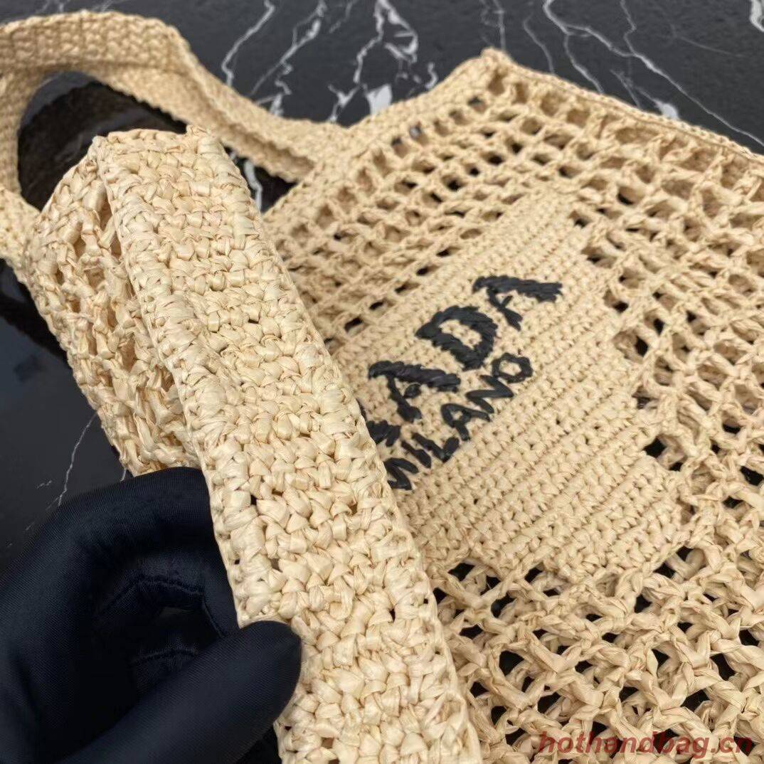 Prada Raffia tote bag 1CH393 Biscuits Prada Raffia tote bag 1CH393 Biscuits
