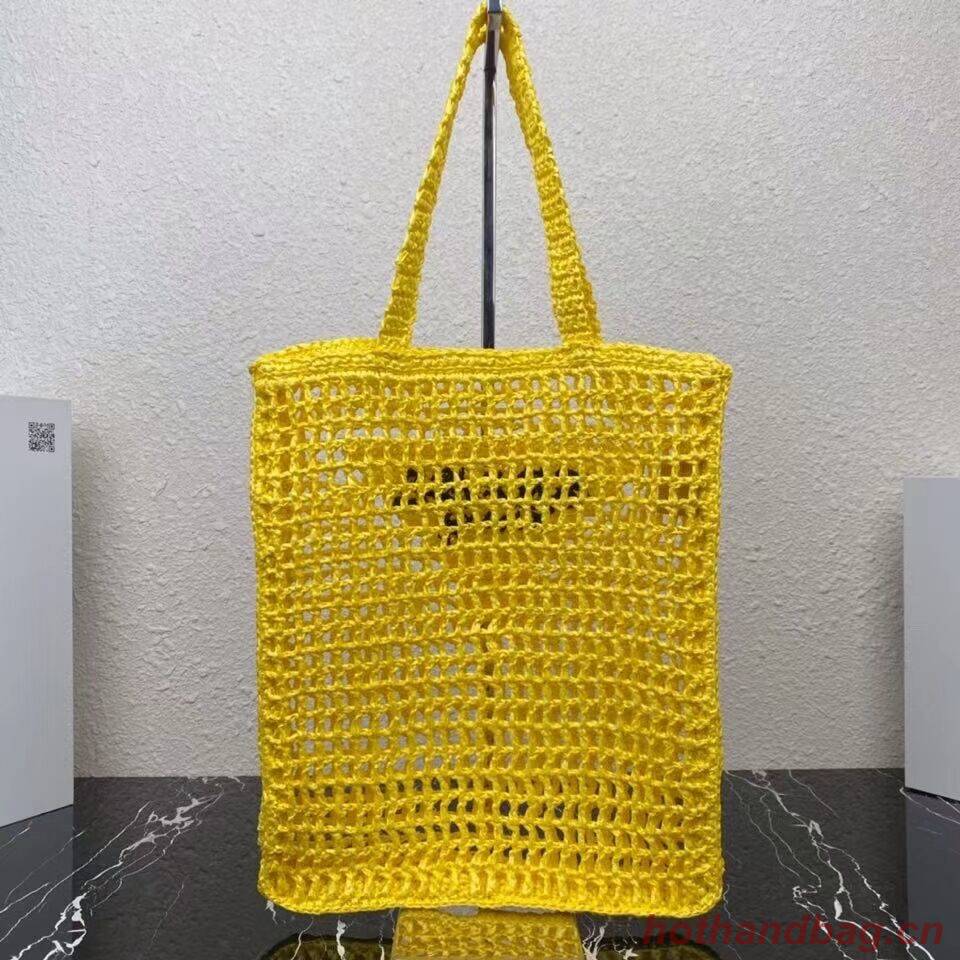 Prada Raffia tote bag 1CH393 yellow Prada Raffia tote bag 1CH393 yellow