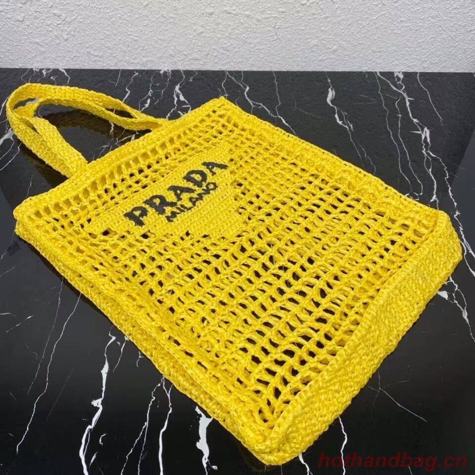 Prada Raffia tote bag 1CH393 yellow Prada Raffia tote bag 1CH393 yellow