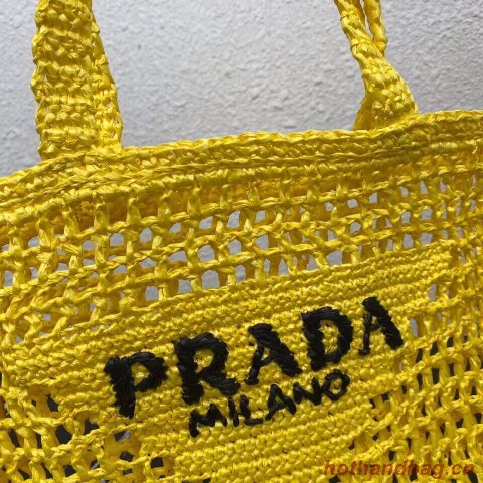 Prada Raffia tote bag 1CH393 yellow Prada Raffia tote bag 1CH393 yellow