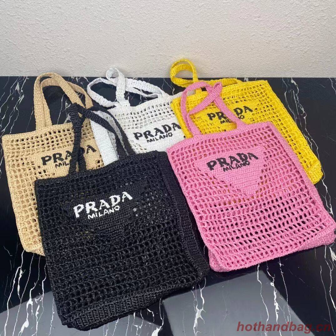 Prada Raffia tote bag 1CH393 yellow Prada Raffia tote bag 1CH393 yellow