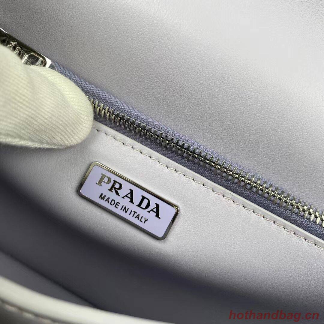 Prada Small brushed leather shoulder bag 1BH307 lilac Prada Small brushed leather shoulder bag 1BH307 lilac