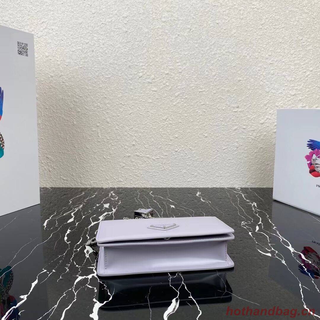 Prada Small brushed leather shoulder bag 1BH307 lilac Prada Small brushed leather shoulder bag 1BH307 lilac