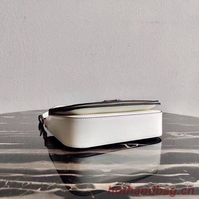 Prada Small brushed leather shoulder bag 1BH308 white Prada Small brushed leather shoulder bag 1BH308 white