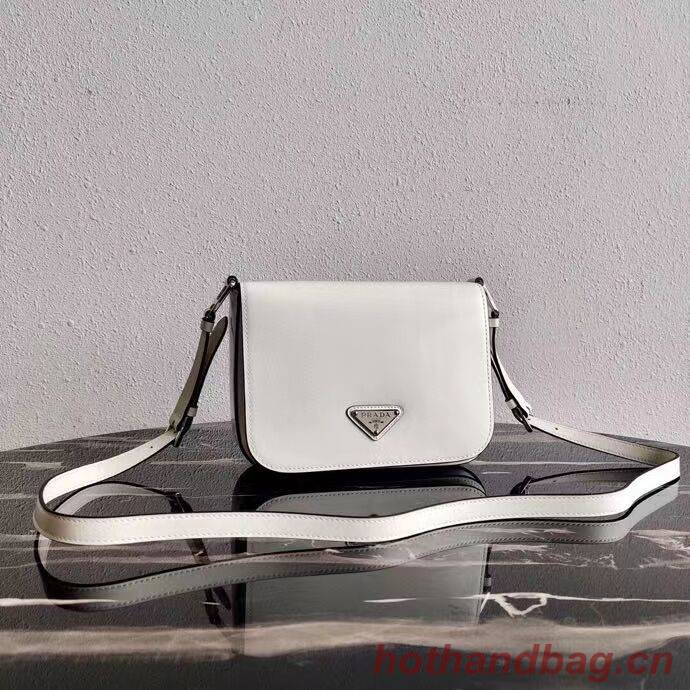 Prada Small brushed leather shoulder bag 1BH308 white Prada Small brushed leather shoulder bag 1BH308 white