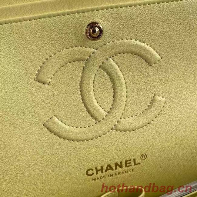 chanel classic handbag Lambskin & gold Metal A01112 yellow