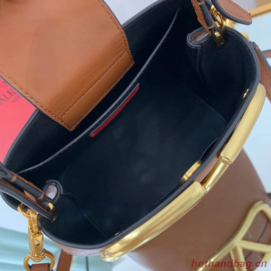 VALENTINO calf leather handbag V0754 brown VALENTINO calf leather handbag V0754 brown